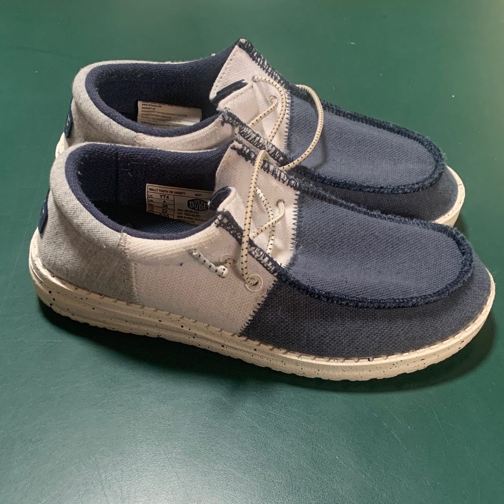 Hey Dude Kid’s Navy and Cream Loafers